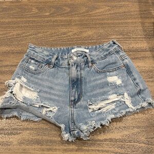 PacSun Light Blue Distressed Jean Shorts